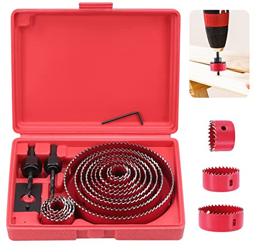 HSEAMALL Set di 17 seghe a tazza da 19 mm a 127 mm, seghe a tazza per legno, metallo, set per lattine in acciaio al carbonio