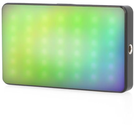 ayex vielseitige RGB LED Videoleuchte mit 20 Lichteffekten LCD-Display und integriertem Akku