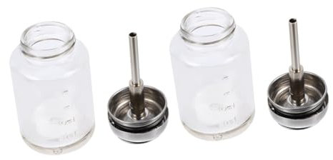 FRCOLOR 2pièces Flacons Doseurs à Pression Rechargeables Flacons Vides Verre Transparent Pratiques pour Sous-emballage