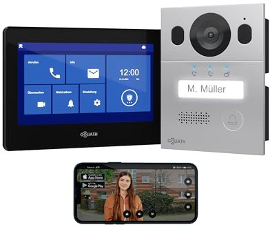 GOLIATH® Videocitofono 2 Fili [SCHERMO DA 7 POLLICI] - Video citofono con telecamere esterne - Kit Videocitofono con Apriporta - Videocitofoni monofamiliare - Antivandalo e impermeabile - Da incasso
