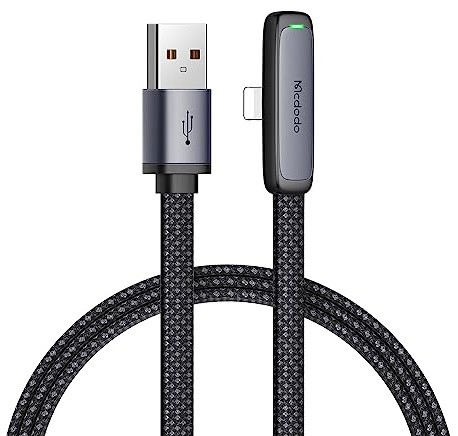 mcdodo Cavo i Phone,90 gradi Caricabatterie USB Lightning Carica Rapida 1.8M Nylon Cavo ligtning per i Phone 14/13/12/11/Pro/Pro Max/X/XS/XS Max/XR/8/8 Plus/7/7 Plus/6s/6s Plus/6/6 Plus/5/5c/5s