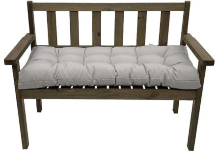 Kongdson Wasserdichtes Bankkissen für Garten, Terrasse, Küche oder Essbank, 130 x 50 cm, dick, Terrassenbank, 2- und 3-Sitzer, Schaukelsitzkissen, moderner getufteter Stil (Hellgrau)