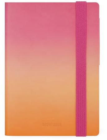 Legami - Wochenplaner 2024-2025, 18 Monate, klein mit Notebook, Tagebuch von Juli 2024 bis Dezember 2025, Gummibandverschluss, FSC-zertifiziertes Papier, Tasche mit Adressbuch, 9,5 x 13,5 cm, Golden