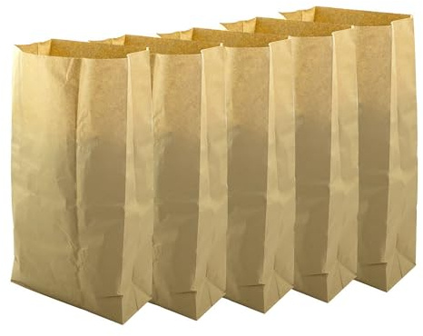 TERRE JARDIN Sacs Compostables Déchets Verts 70 L en Papier - Lot de 5 | Lot de 5 sacs papier 70 L, fond plat carré autoportant, recyclables en déchetterie, pour déchets verts et organiques