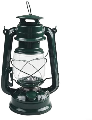 Lampes à pétrole rétro - Lampe à huile vintage avec poignée - Lanternes de table pour la maison, le jardin, le camping - Citronnelle - Vert - 25 cm