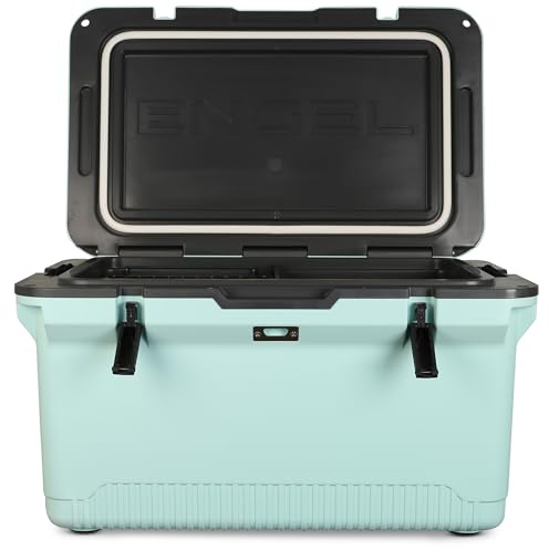 ENGEL 56,8 Liter Große Kühlbox - Ultra-Leicht, Tragbare, Passive Kühlbox für Camping, Picknick, Wandern, Festival - Eisbox Ohne Strom Hält EIS bis zu 7 Tage, 75 x 45,7 x 43,2 cm im Meeresschaum