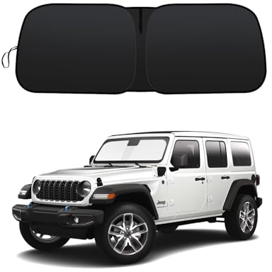 2024 Windschutzscheiben-Sonnenschutz, faltbar, für Jeep Wrangler JL JLU 2018–2024 / Jeep Gladiator 2020–2024, hält den Autoinnenraum kühl