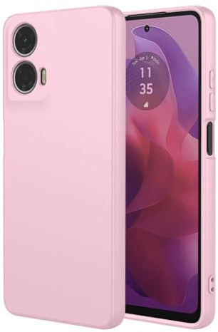 SEAHAI Funda para Motorola Moto G85 5G, Ultradelgado Suave Carcasa de Silicona Líquida Protectora, Moda Mate Sedoso Tocar TPU Bumper Antigolpes Cubierta - Rosa