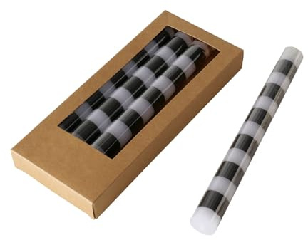 BOLTZE Stripe Stabkerze schwarz/weiß 20cm 4tlg