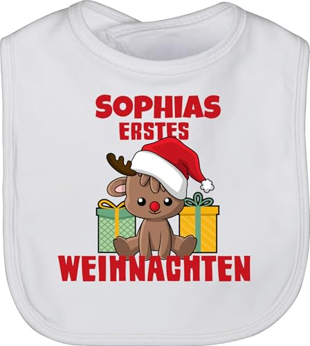 Geschenk mit Namen personalisiert by Shirtracer - Baby Lätzchen - Geschenke - Erstes Weihnachten mit Name