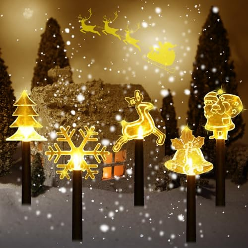 GAROMIA LED Gartenstecker Weihnachten Acryl Weihnachtsbeleuchtung Außenbeleuchtung Weihnachten Winter Advent Außen Deko für Garten Terrasse