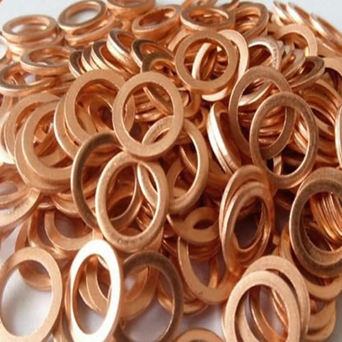 20/50 Stück M6 M8 M10 M12 M14 M16 M18 M20 Massive Kupferscheibe, flacher Ring, Dichtung, Distanzscheiben, Befestigungsmaterial, 10 x 14 x 1 mm, mehrere Größen, M10 x 16 x 1 mm, 20 Stück