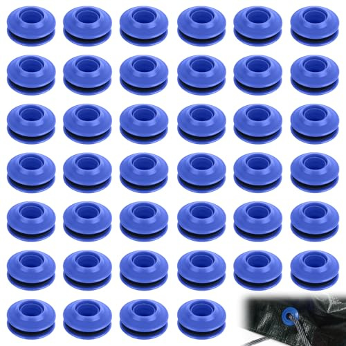 YYTECH Set di Occhielli, 30 Pezzi Occhielli per Telone in Plastica Set Occhielli blu per teloni Occhiello per Telone Autoperforante 28 x 28 x 12 mm Occhielli a Scatto in Plastica