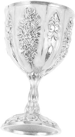 TOPBATHY Cáliz Para Beber 4 Piezas Copa De Vino Europea De Alta Tazas Vasos De De Cáliz Vaso De Bebidas Safe Cup Copa De Vino De Colección Copa De Vino De Estilo Antiguo Aleación De Zinc Silver