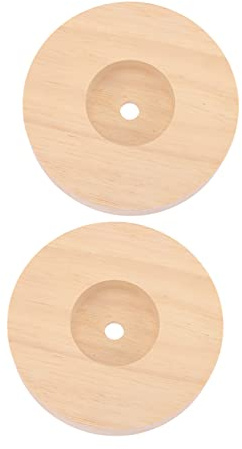 SEWOART Base De Luz De Noche Redonda 12 Cm Madera Natural Soporte Para Lámpara De Mesa Accesorio Para Lámparas Bricolaje 2 Piezas Uso Doméstico