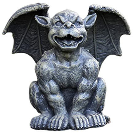 Gartenfigur Wasserspeier, Hofdekoration, Skulptur, 12 x 12 x 17 cm, Lachen, kleines Monster
