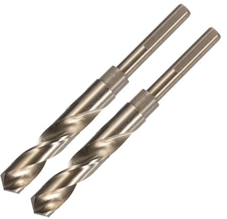 QUARKZMAN 2 Stück Spiralbohrer 16 mm Schwarz Nitrid & Gold Titanbeschichtet | 10 mm Reduzierte Schaft, Metallbohrer Länge 150mm, HSS-6542, für Edelstahllegierung Metall Kunststoff Holz