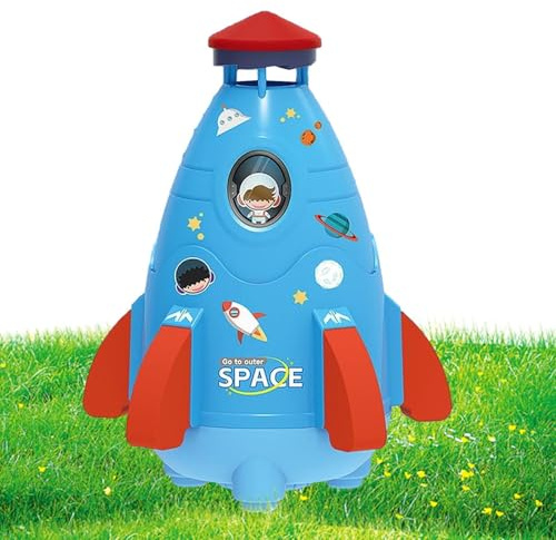 Sprinkler à fusée en Plein air, arroseur de fusée pour Les,Carton de Dessin animé pour Play Play Space Rocket Toy | Sprinkler en aérosol de Lancement de pelouse pour la Cour du Jardin de la Piscine d