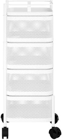 Scaffale portaoggetti a 5 ripiani per cucina, carrello portaoggetti, carrello portaverdure girevole, scaffale portaverdure girevole da cucina, cestino portafrutta con ruote, carrello portaverdure ro