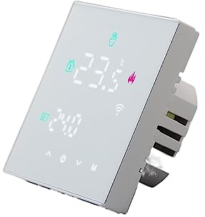 Thermostat Connecté, Tuya Smart Home Thermorégulateur, Thermostat de Sol Chaud for chaudière à gaz de contrôleur de température de Chauffage électrique,pour la Maison(TGW60W-WIFI-WPB)