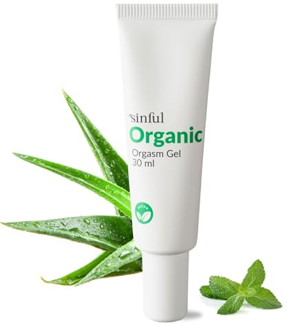 Sinful Organic Orgasmus Gel 30 ml - Stimulationsgel für Frauen | Wasserbasiert, Masturbation, Penetration, Oral, Peppermint, Transparent, 30 ml, 45 g