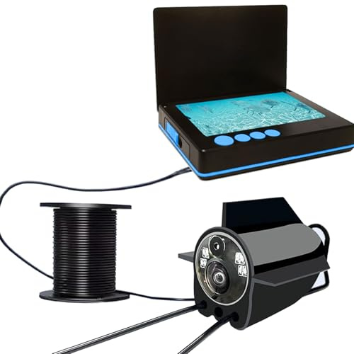 Unterwasserfischereikamera, 4,3 Zoll Tragbarer Nachtsicht Fischfinder, 1080p HD -Eisfischerkameras mit 220 ° Weitansicht, IP68 Water Proof Fish Finder Kamera für Ice Lake Sea