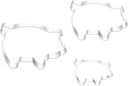 3Pcs Stainless Steel Biscuits Cutters Cartoon Pig Shaped Cookie Cutters DIY Baking Utensils Cookie Cutting Moulds for Baking, Easter Cookie Cutters, ToolAccessories
