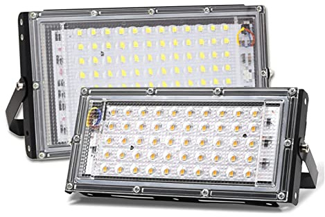 MERHOVO Proyector LED, Proyectores Luz de inundación LED Spotlight Iluminación al Aire Libre Reflector Impermeable IP65 5 0W 100W 150W Luces de jardín de inundación(Warm,50W)