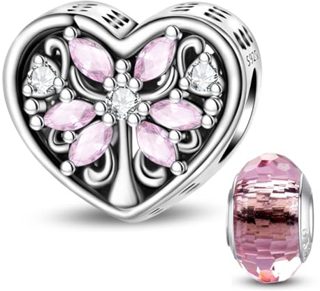 HappyStar Breloque en argent sterling 925 pour bracelets et colliers Pandora - Cadeau de fête des mères pour femme (avec une breloque intercalaire)