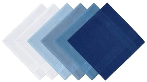 SGERUFZ 6 Pañuelos de Tela para Hombre, Reutilizables y Suaves de Algodón, Pañuelos Elegantes para Regalo (40 × 40 cm)