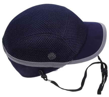 OUNONA de Seguridad Transpirable para Trabajo Industrial con Diseño Tipo Gorra Protección Cómoda y Rápido Adecuado para Uso Fábrica y Taller Color Azul Oscuro