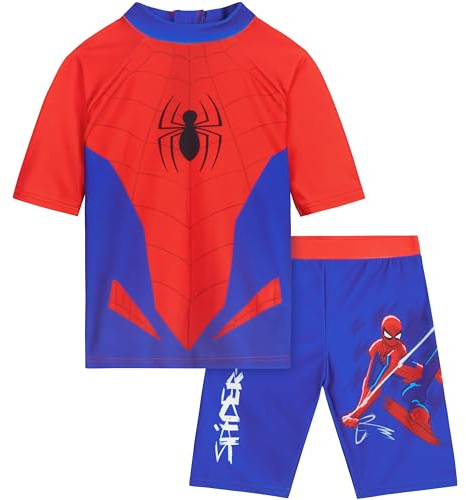 Spiderman | Hot Wheels | Minions Conjunto Niño 2 Piezas Bañador Boxer y Camiseta Rashguard, Ropa Niño Piscina Vacaciones