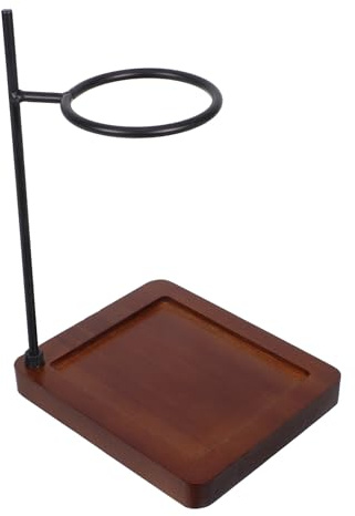 TOKIDNY Supporto per Filtro Caffè in Legno e Metallo Resistente Base Robusta per Stazione Caffè Manuale Porta Filtro Elegante per Cucina e Bar Pulizia Facile e Design Minimalista Apertura