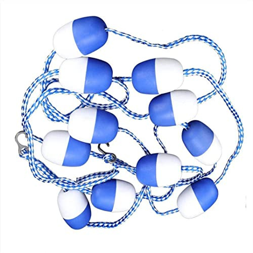 Nukinp Corda divisoria di Sicurezza per Piscina Corda Galleggiante per corsia a Sfera Ganci Accessorio per corsi d'Acqua 6 m