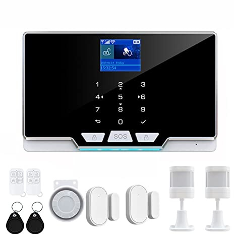 G24 Tuya WiFi 3G 4G Sistema de Alarma de Seguridad Inicio Nuevo Sensor de Movimiento de la Puerta Control de Aplicaciones Kit de Alarma de Seguridad inalámbrica de casa Inteligente(C)