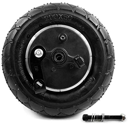 L-faster 8 Inch Wheel with Drum Brake 8 Pneumatic Wheel with Expansion Brake Scooter Brake Aluminium Wheel 200x50 (Wheel+axis)
