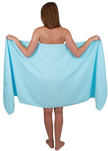 Betz Saunatuch Saunatücher groß XXL Größe 80 x 200 cm Badetuch Badetücher Palermo 100% Baumwolle Farbe türkis