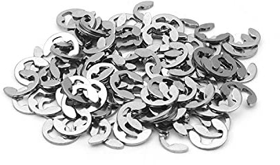 MroMax Externe Sicherungsringe C-Clip Sicherungswelle Sprengringe 304 Edelstahl, Silber, 100 Stück