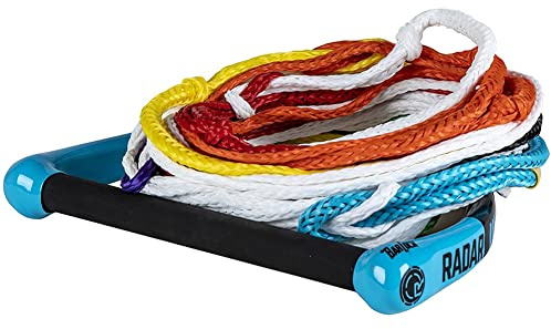 RADAR Control Team Water Ski Rope and Handle Package - 13 Inch Handle, Non-Rotating Grip Handle w/8-Sect. Mainline - Blue/Black (216045)