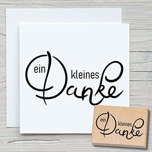 NEWSTAMPS Stempel Ein kleines Danke Motivstempel groß aus Holz & Gummi zum Karten und Geschenke basteln, Holzstempel für Sprüche, Spruchstempel, Textstempel, Schrift, Scrapbook, Textilstempel, Deko