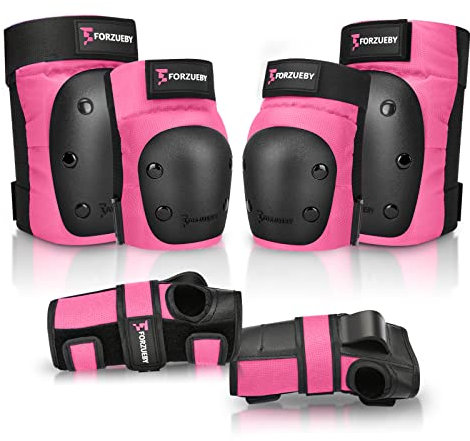 Forzueby Knieschoner, Ellbogenschützer und Handgelenkschützer für Erwachsene&Kinder Protektoren Set, 6 in 1 Schutzausrüstung zum Inliner Skaten, Skateboarden, Scooter Fahren, BMX usw.