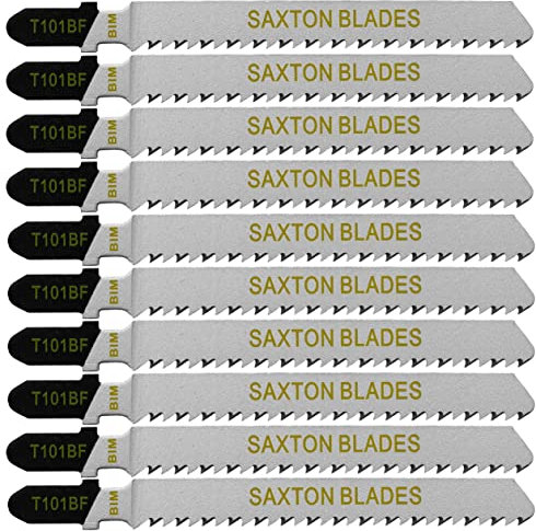 Saxton T101BF Laminate Hardwood Cutting Jigsaw Blades Compatible with Bosch, Dewalt, Makita, Milwaukee and many more (Pack of 10)