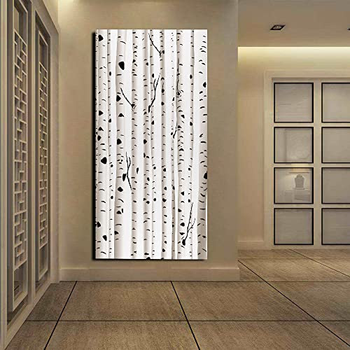 ZAPVI Tür bekleben mit Türtapete Selbstklebend weiße Birke Tür verschönern mit Türfolie Türaufkleber Türbilder Türposter Türklebefolie B77 x H200cm