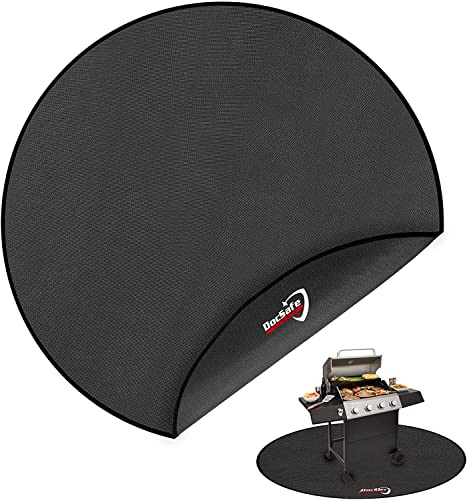 Feuerschale Matte Hitzeschutzmatte Rund Feuerfeste BBQ Grills Matte 60'' (152cm) Splatter Protector Pad für Boden,Terrasse, Deck,Rasen,Camping,Faltbare Wasserbeständige Feuerstelle Zubehör