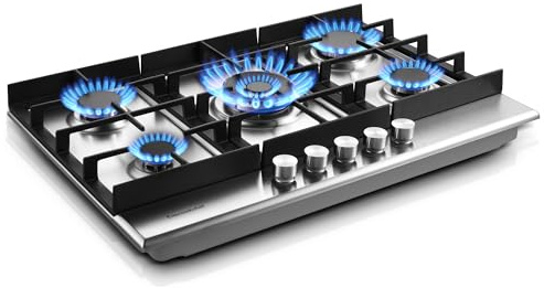 Eascookchef 30 inch Gas Cooktop, Gas Stove Top with 5 High Efficiency Burners, Bulit-in Stainless Steel Propane Cooktop for Kitchen, NG/LPG Convertible Stovetop, Thermocouple Protection