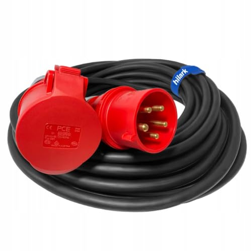 Hilark Cable Tech H07RN-F 5x2,5 mm2 Adapter CEE 5P (Stecker) 32A auf 4P (Steckdose) 16A IP44 10m
