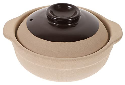 MAGICLULU Cazuela De Barro Sobremesa 750ml Sin Esmalte Cocción Gas Resistente Al Calor Hogar Cocina Para Guisar Cazuela Tradicional 1 Persona