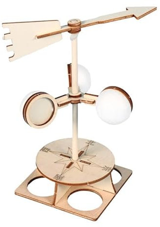 ieron Windfahne, Wetterfahne, 3D-Wissenschaftsspielzeug aus Holz, Windmühle für Heimwerker, Herstellung von Bildungsspielzeug für Kinder