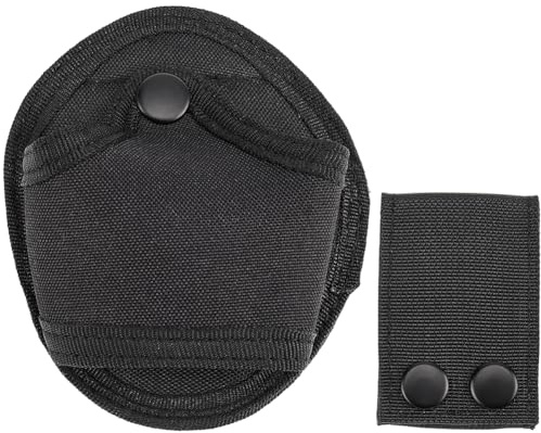GORGECRAFT fodral för handbojor och bälteshållare lämplig för kedjegångjärn standardfängslar dold väska med tryckknapp hölster robust handbojor väska nylon polis sheriff svart
