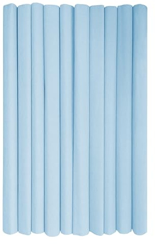 Interdruk – Crepe pappersrullar för barn, gör-det-själv och dekorationer – förpackning med 10 rullar (50 cm x 200 cm, 28 g/m2) – 37 pastell duva blå